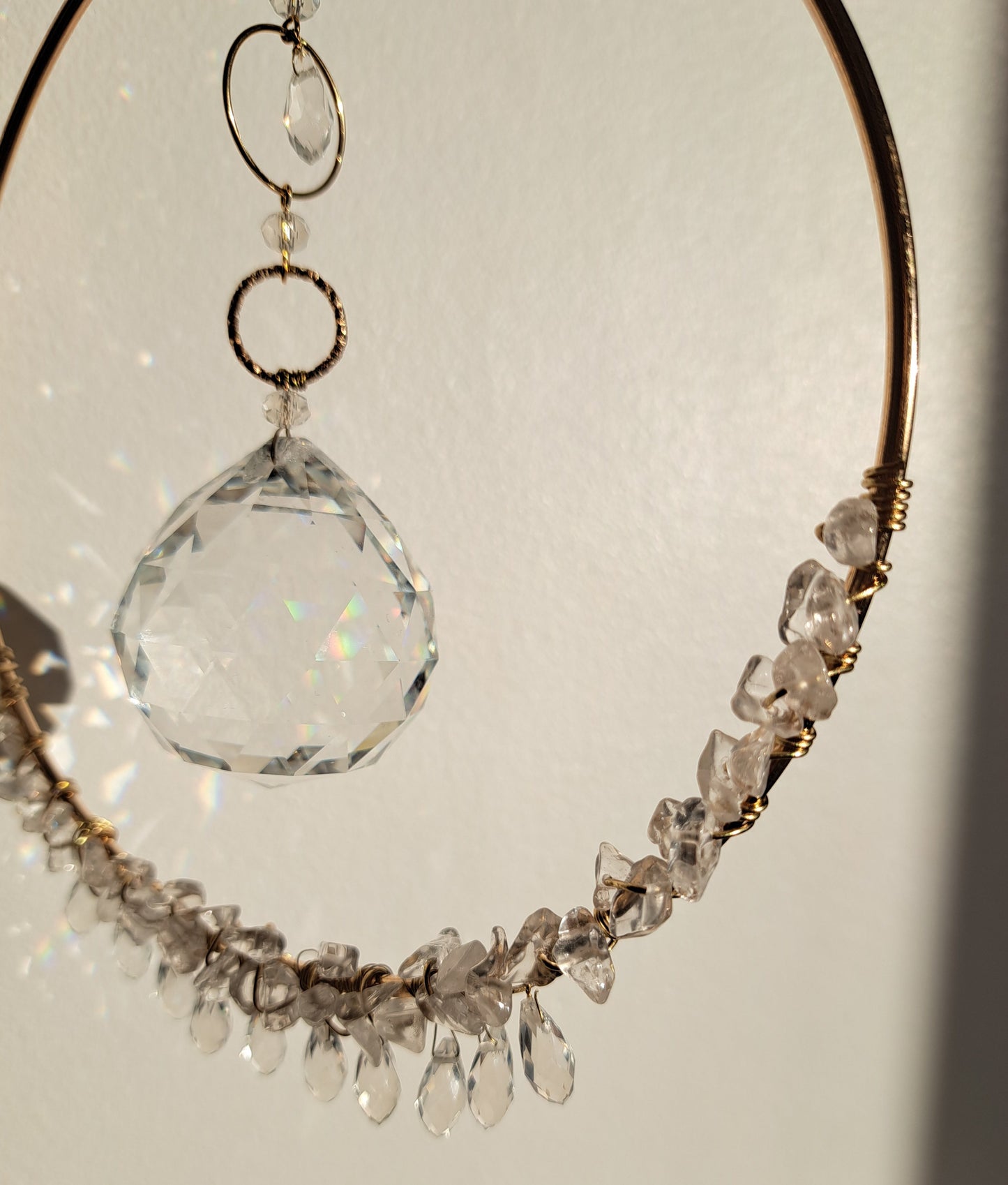 Rock crystal sun catcher pendant