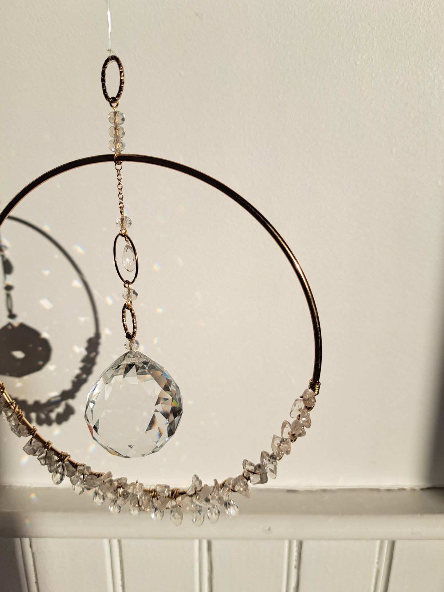 Rock crystal sun catcher pendant