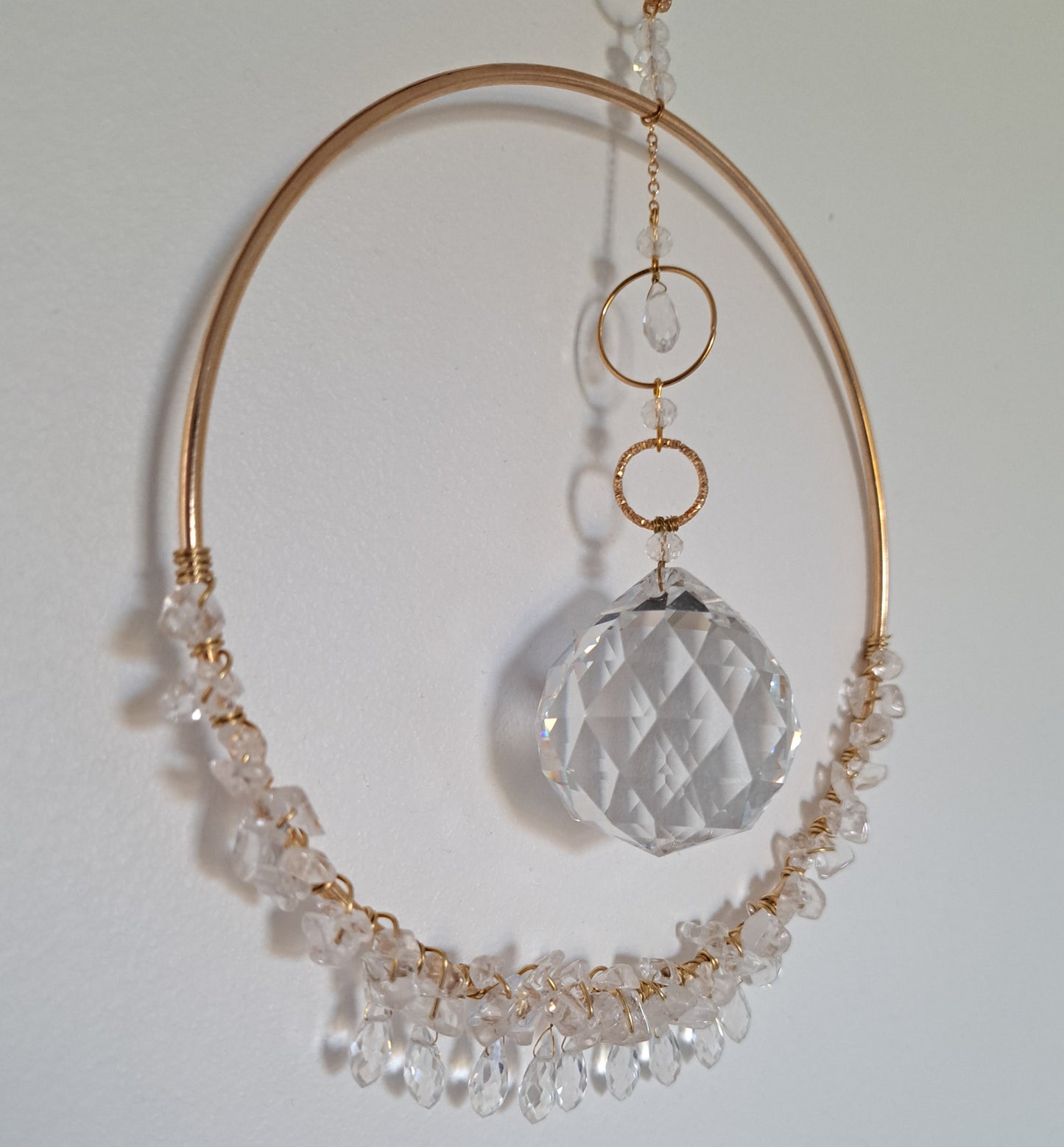 Rock crystal sun catcher pendant