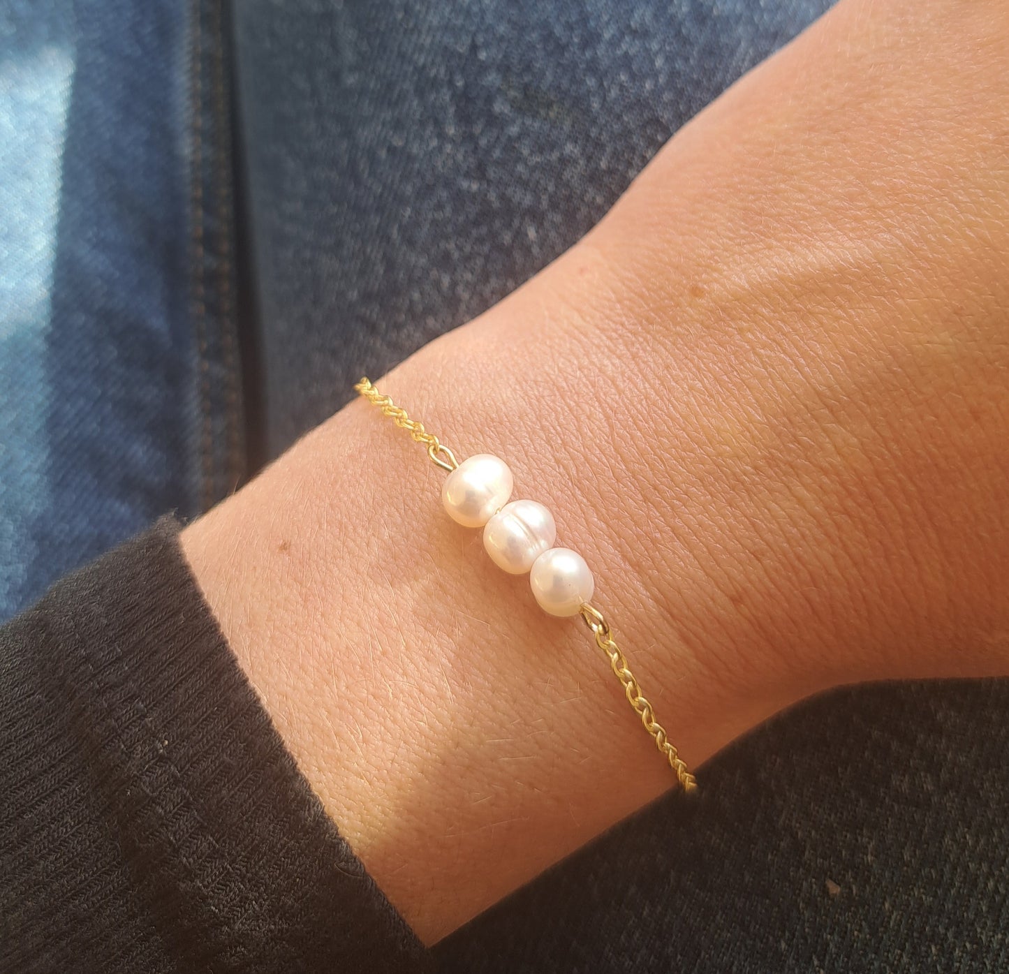 Bracelet 3 cultured pearls