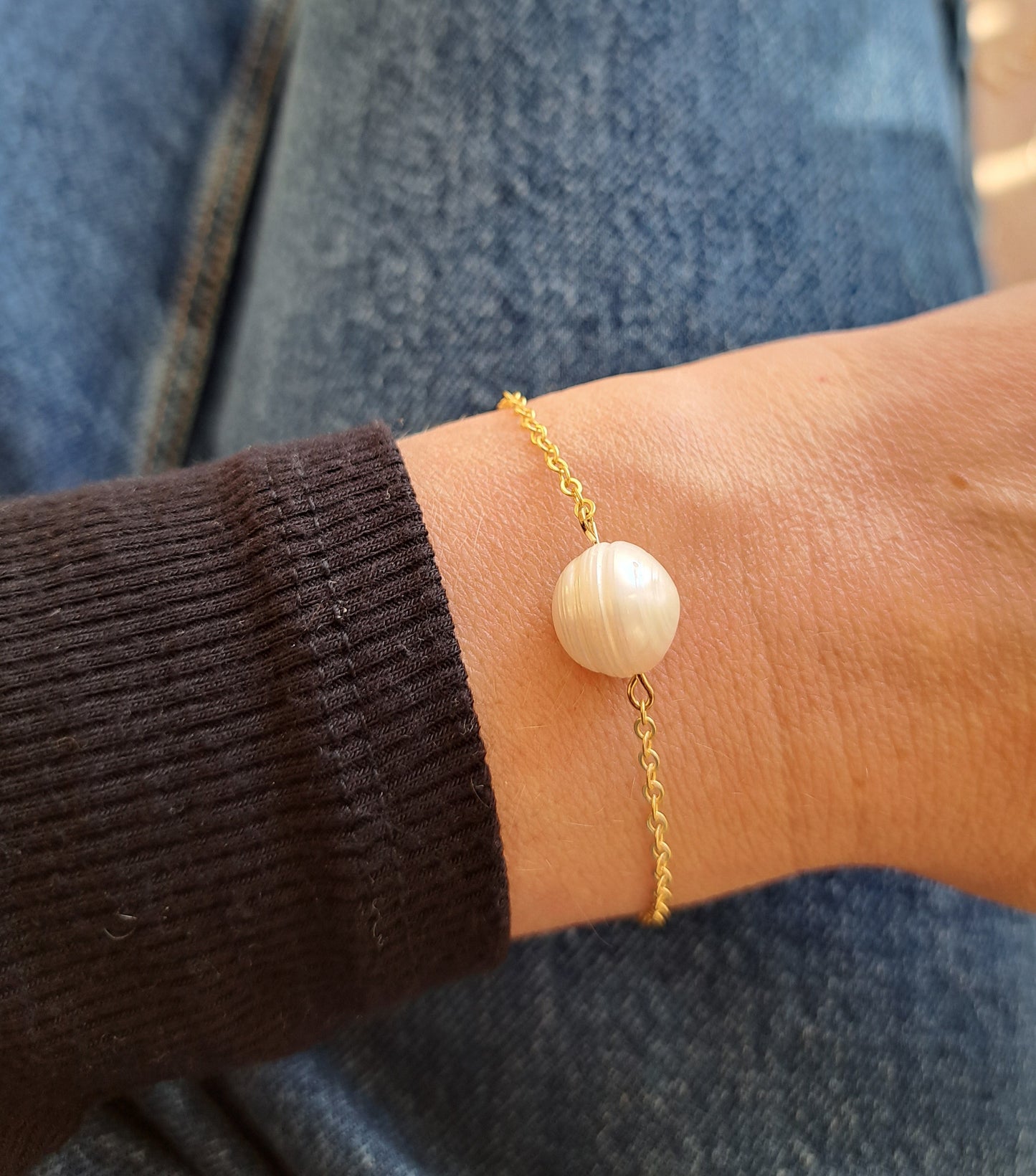 XXL single pearl bracelet