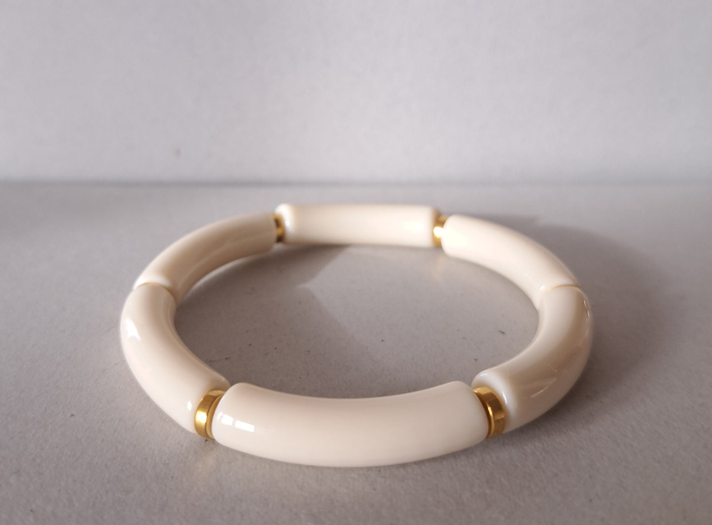 Bracelet résine crème