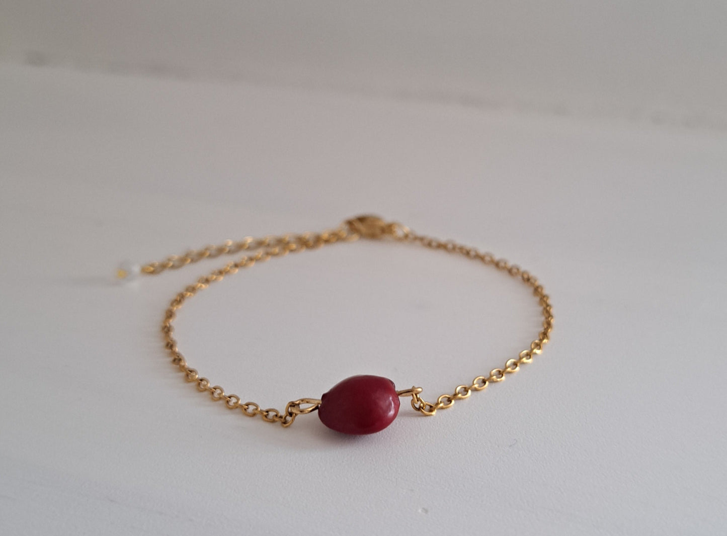 Bracelet graine Cardinalier rouge - Acier inoxydable