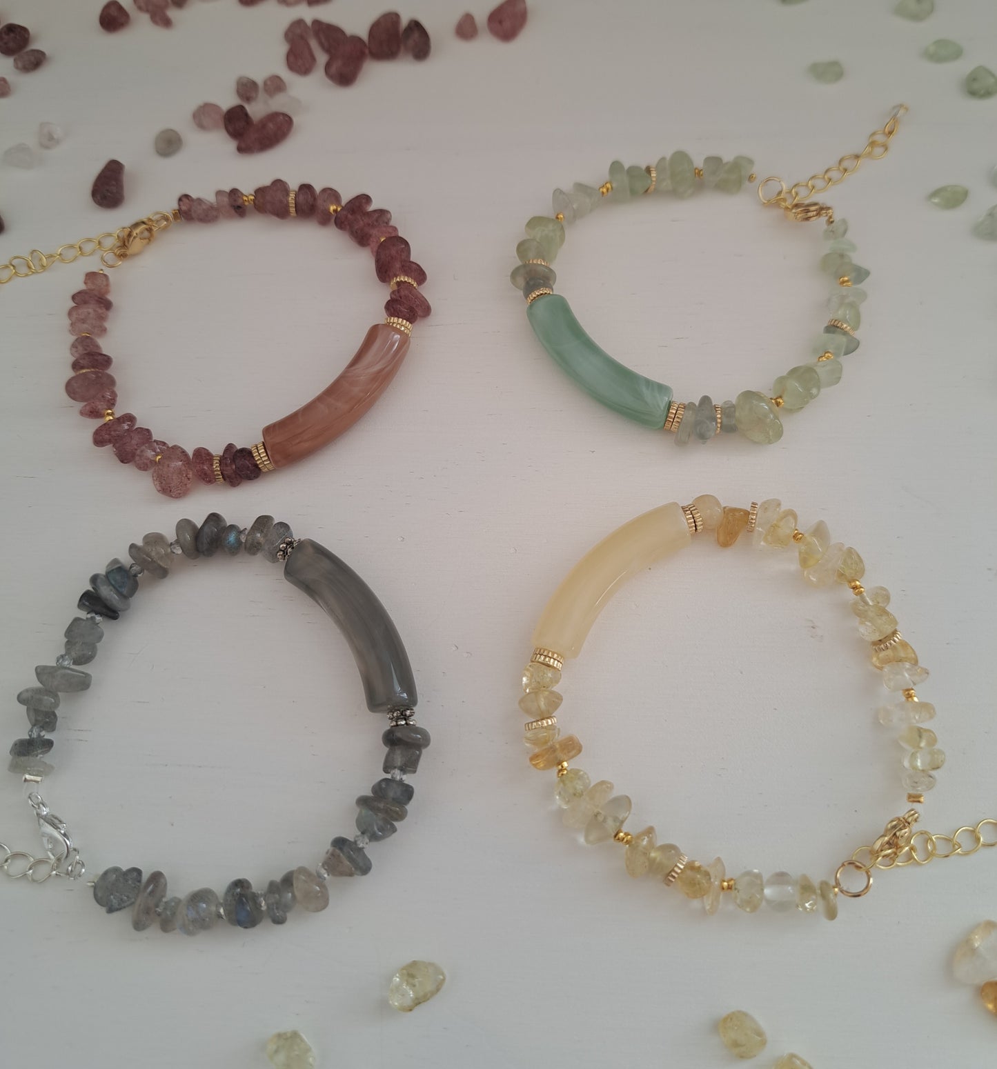 Citrine and resin stone bracelet