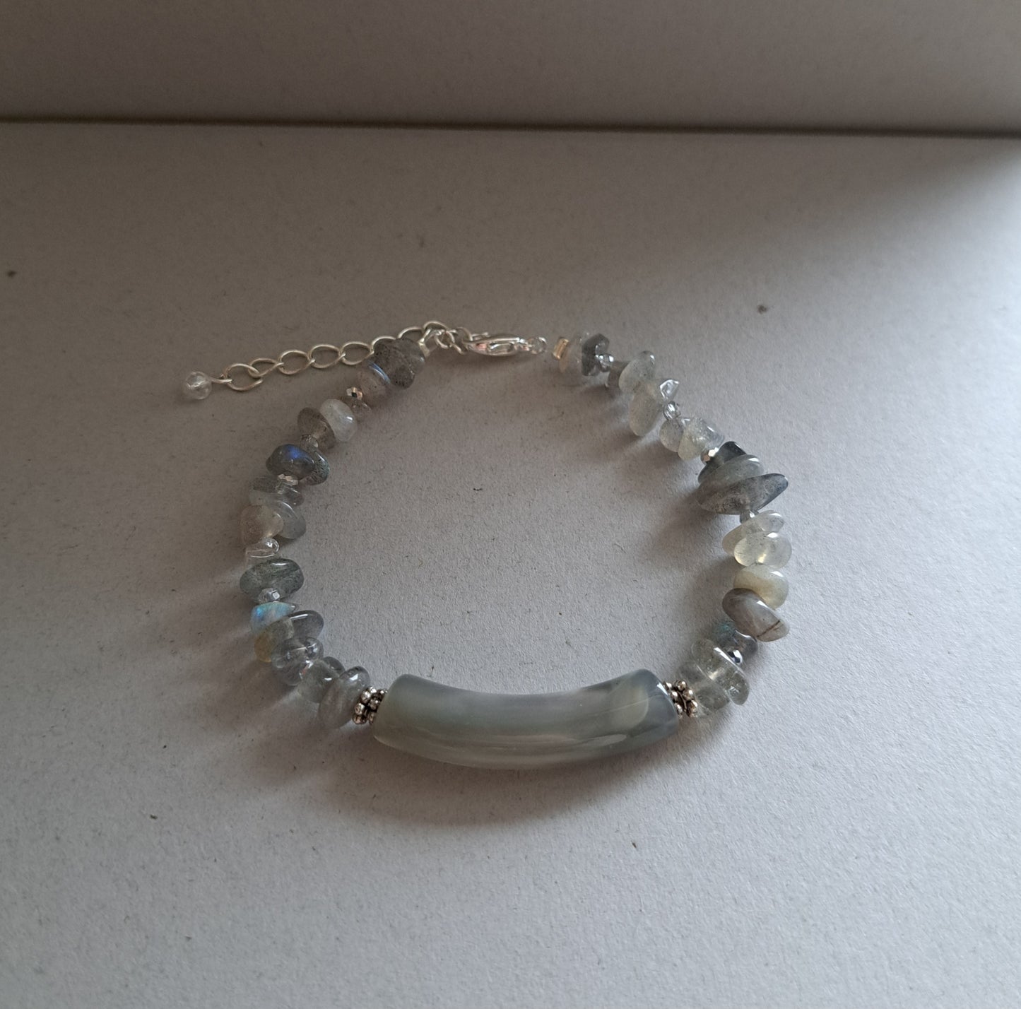 Bracelet pierres labradorite et résine