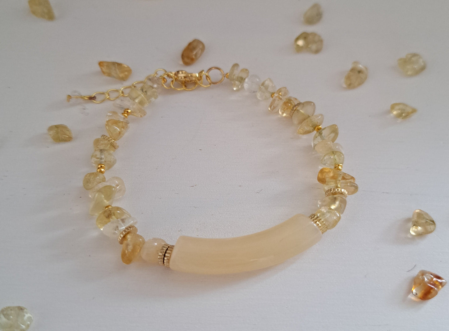 Citrine and resin stone bracelet