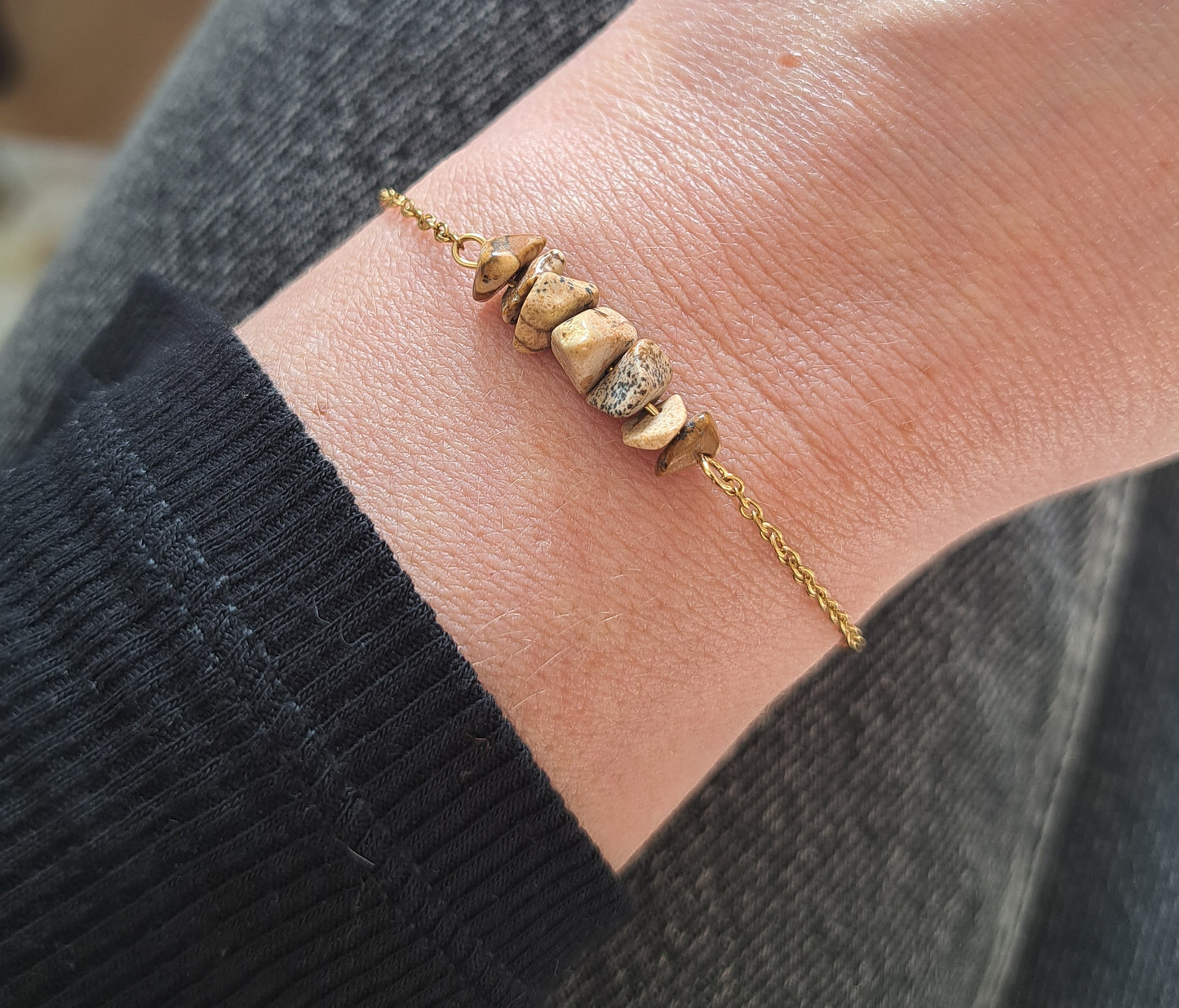 Landscape Jasper bead bracelet