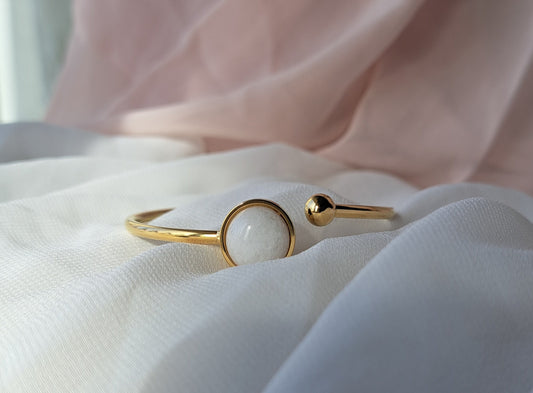 Moonstone bangle bracelet