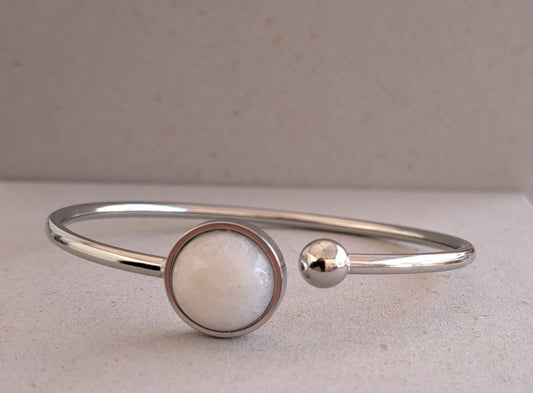 Moonstone bangle bracelet