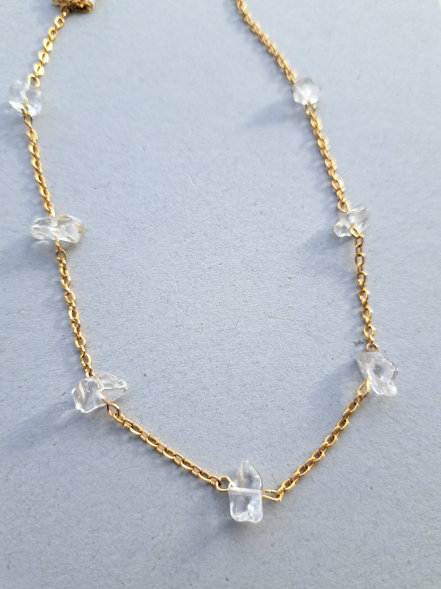 Collier cristal de roche - Acier inoxydable