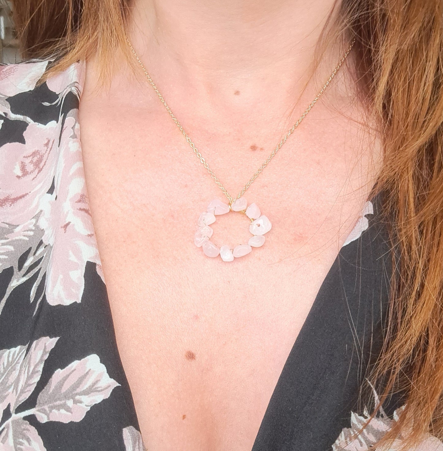 Rose Quartz Pendant Necklace