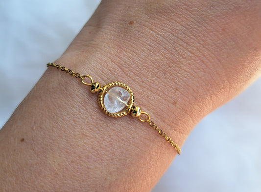 Bracelet doré Cristal de roche