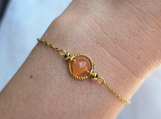 Bracelet doré pierre Cornaline