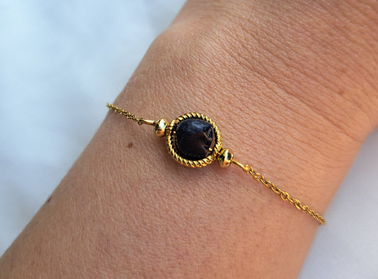 Bracelet doré Pierre blue stone
