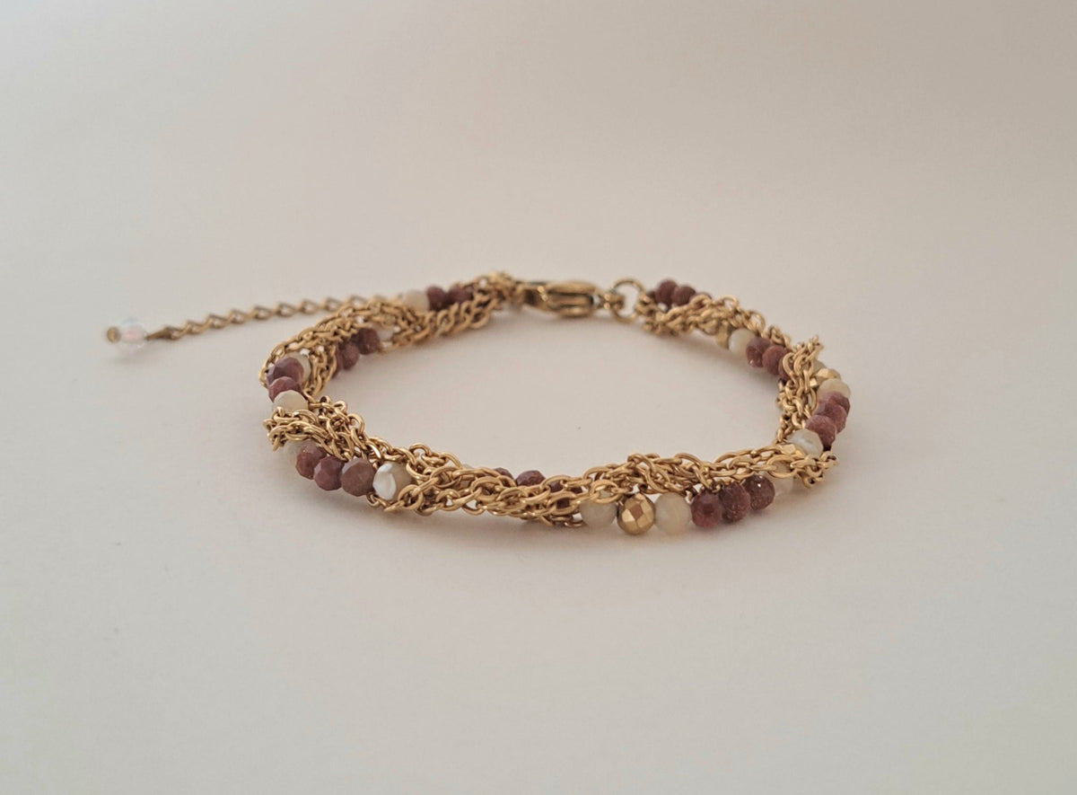 Bracelet tressé perles de soleil