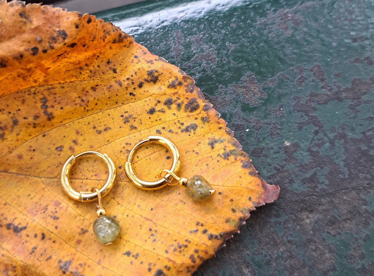 Boucles d'oreilles Grenat vert - Abondance