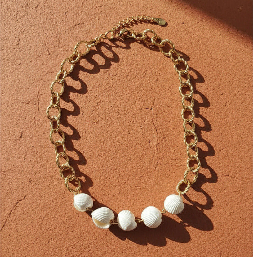Collier grosses mailles coquillages - SUMMER