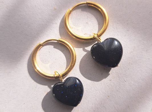 Boucles d'oreilles coeur Bluestone - Argenté ou doré