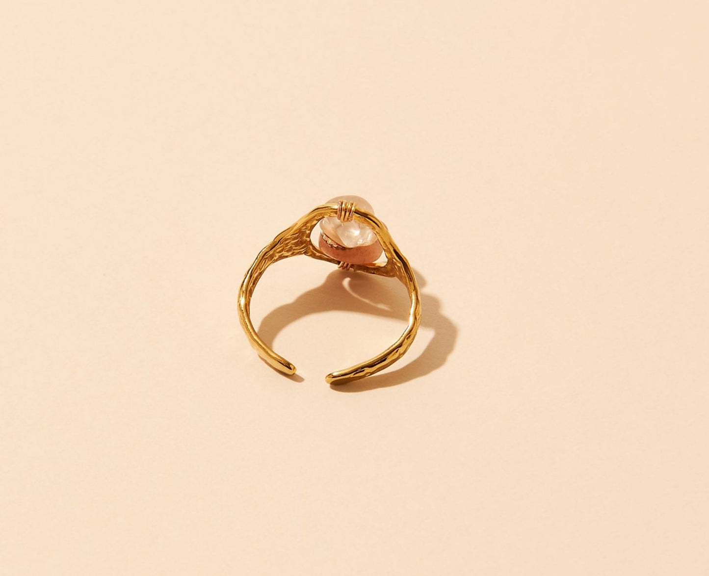 Sun pearl ring - Gold or silver stainless steel