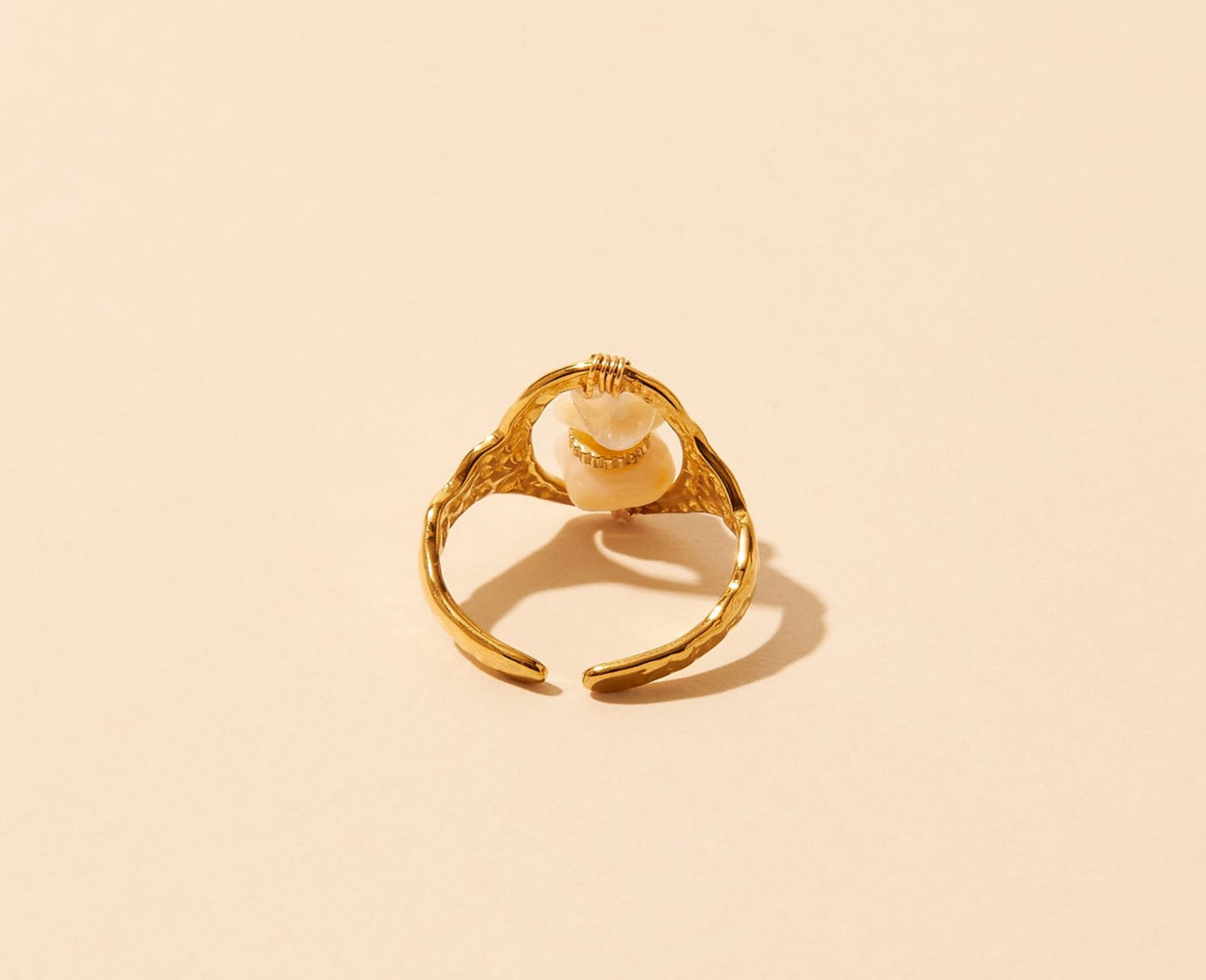 Mother-of-pearl pearl ring - Gold or silver stainless steel