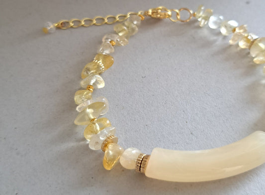 Citrine and resin stone bracelet