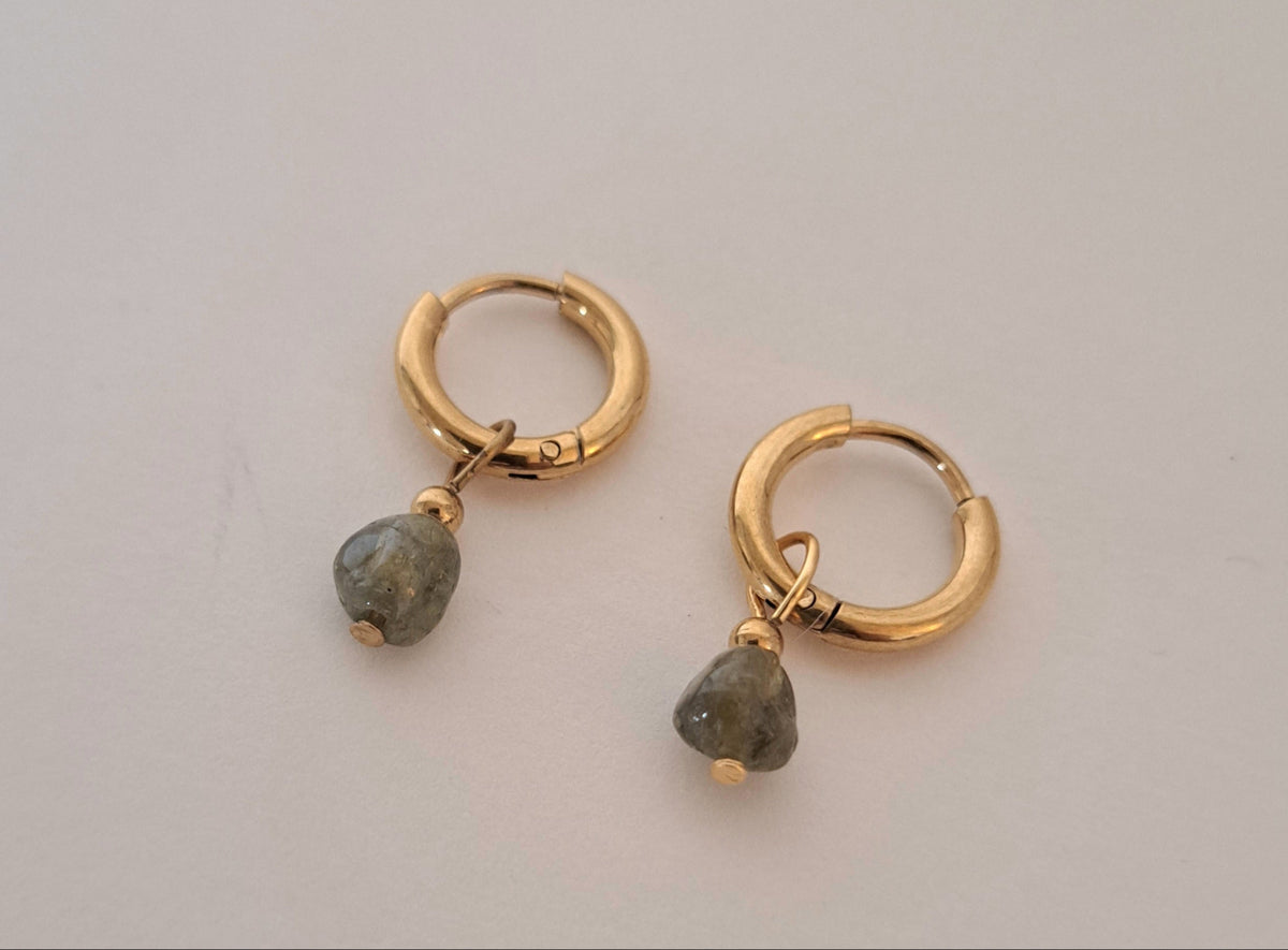 Boucles d'oreilles Grenat vert - Abondance