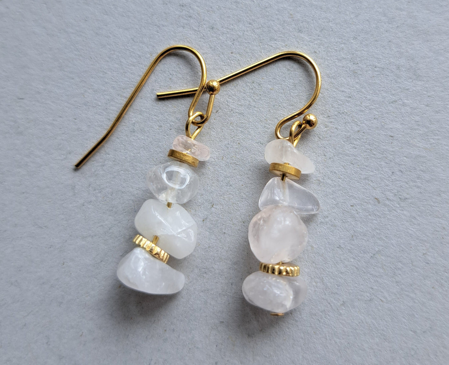 Boucles d'oreilles cristal de roche - Acier inoxydable