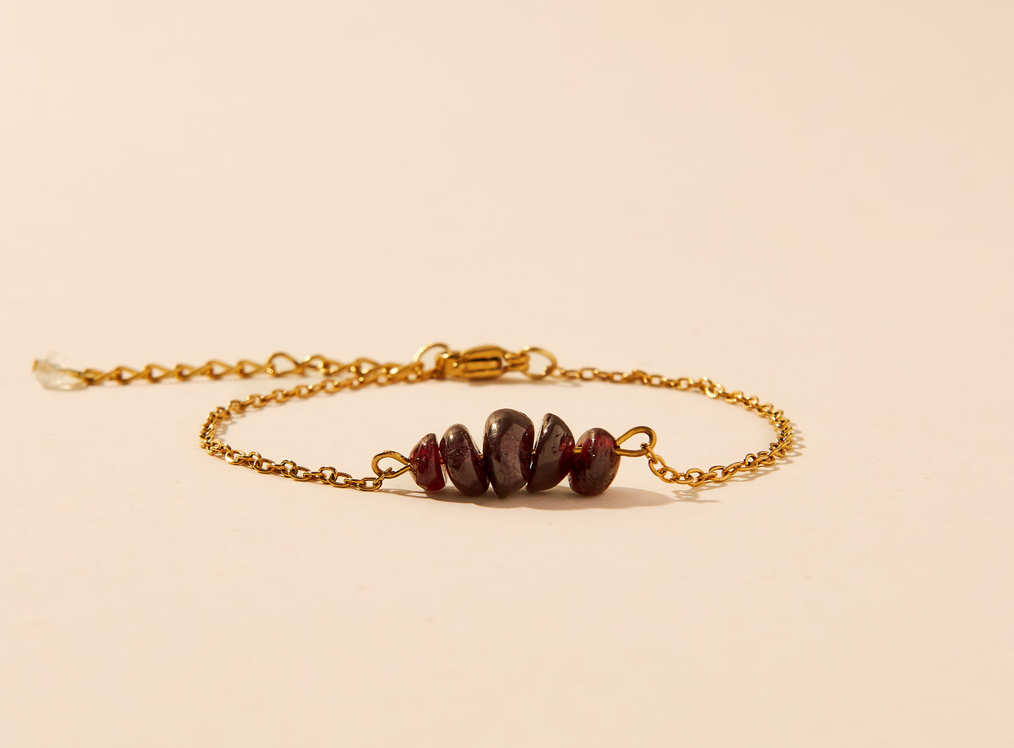 Garnet pearl bracelet - Gold or silver stainless steel