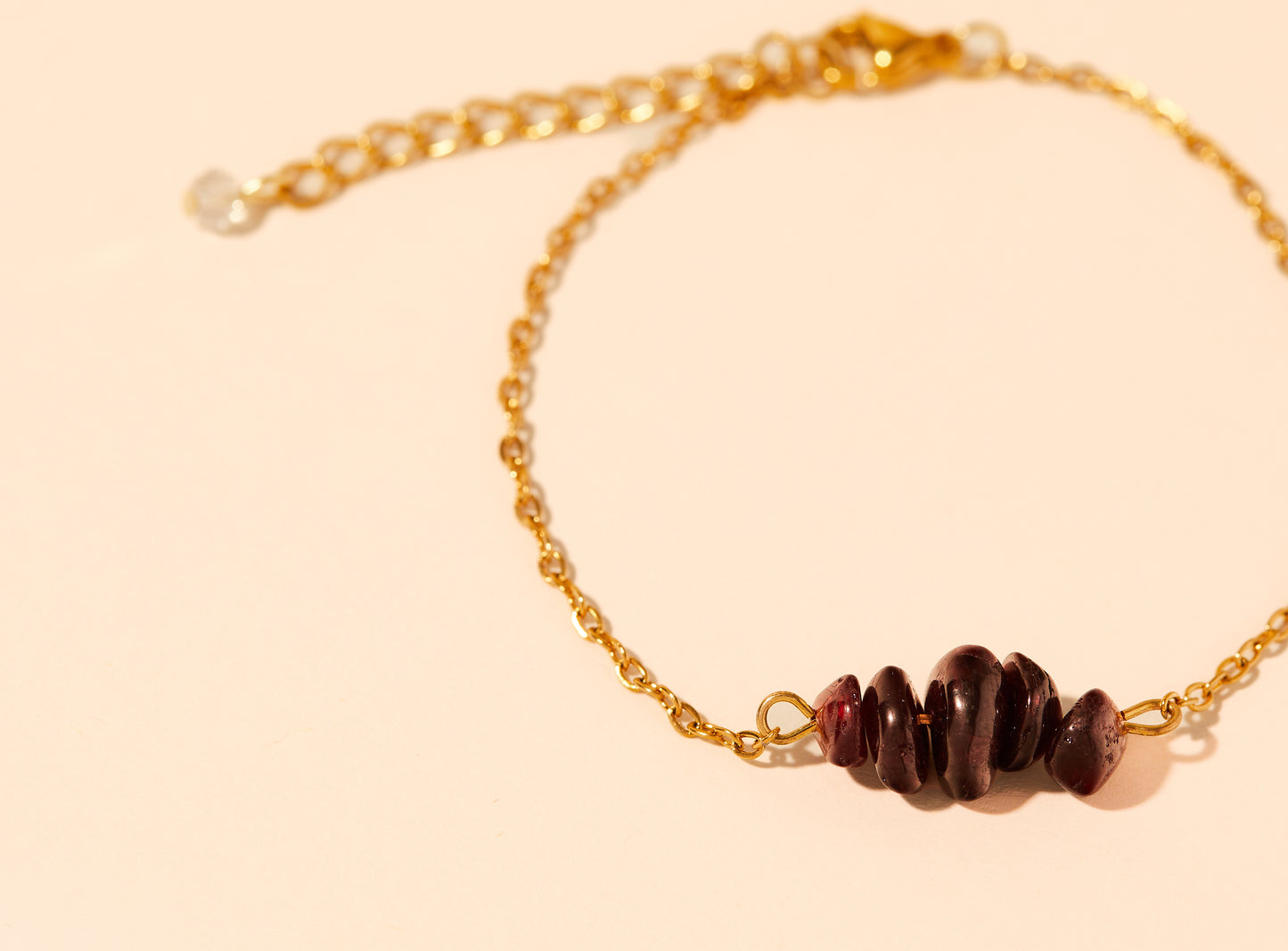 Garnet pearl bracelet - Gold or silver stainless steel