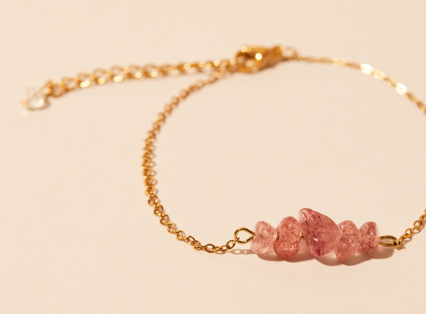 Strawberry Quartz stone bracelet, Harmony