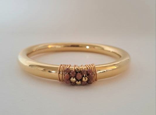Bracelet jonc et pierres de soleil