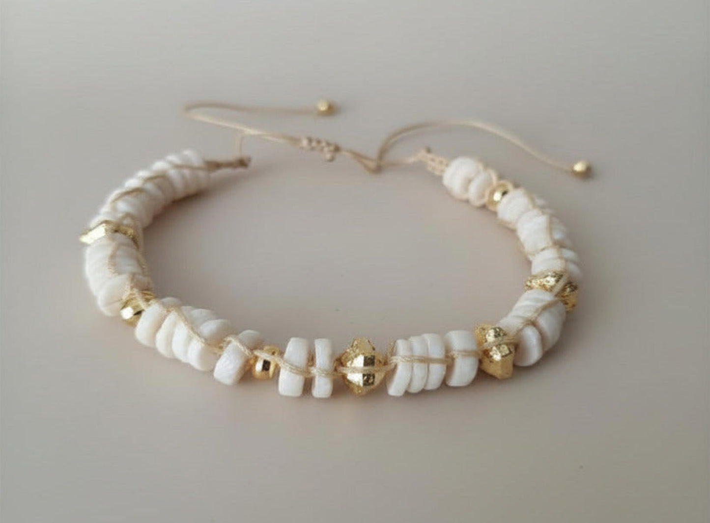 Bracelet nacre blanc et doré - SUMMER