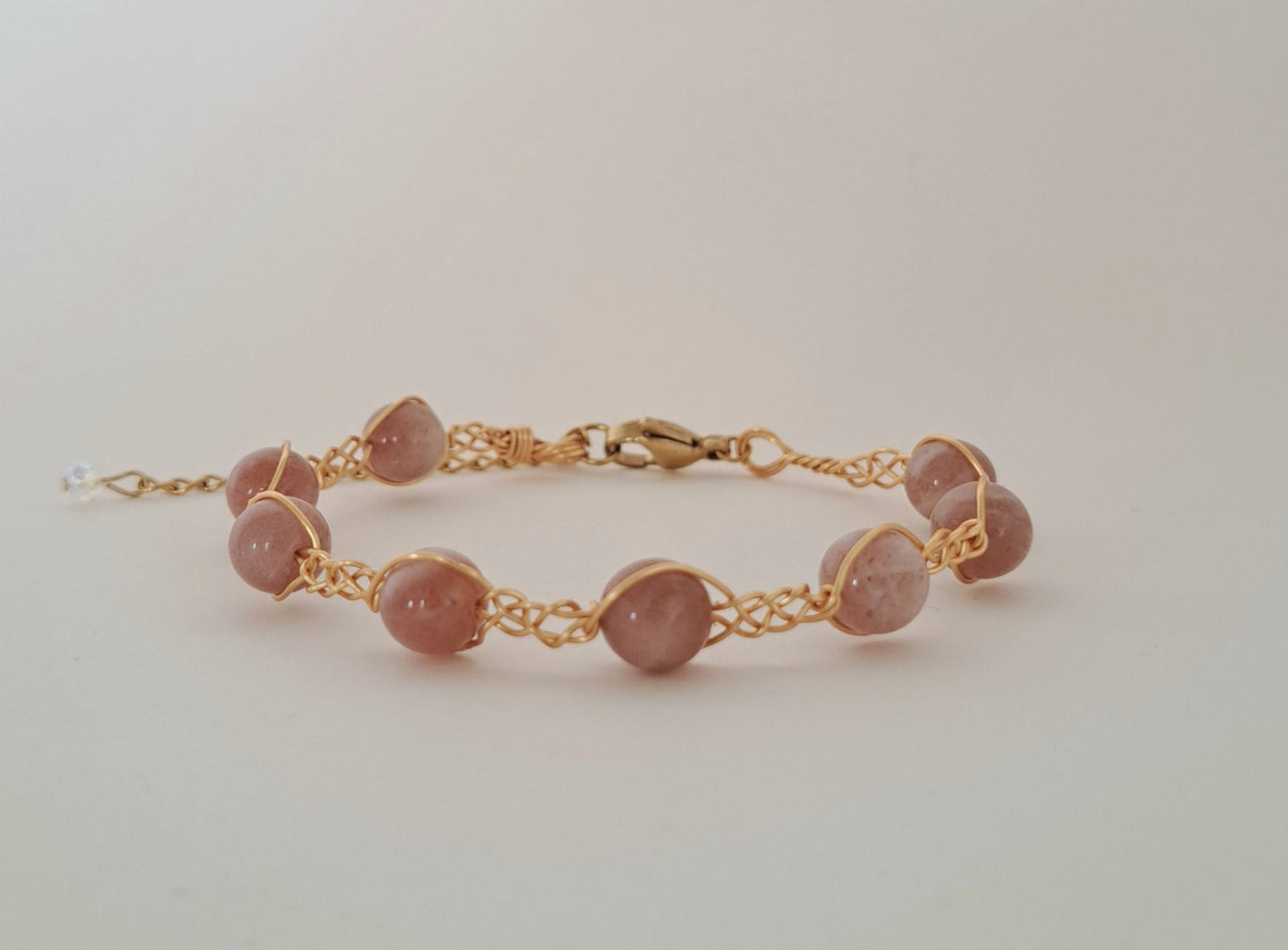 Bracelet tressé Confiance en soi - Pierre de soleil ou Calcite