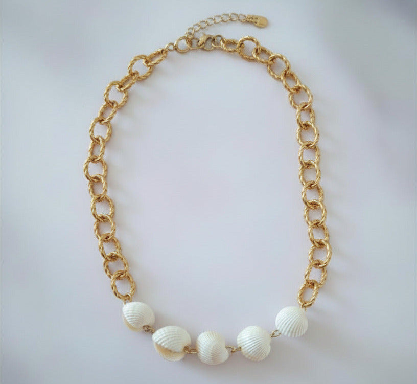 Collier grosses mailles coquillages - SUMMER