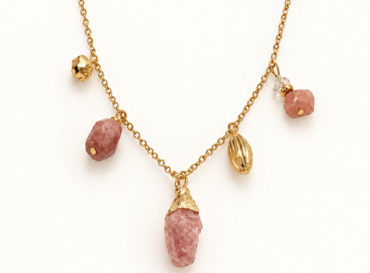 Collier 5 pendentifs - Pierre au choix