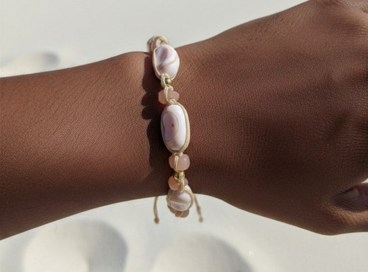 Bracelet coquillages et pierres de soleil - SUMMER