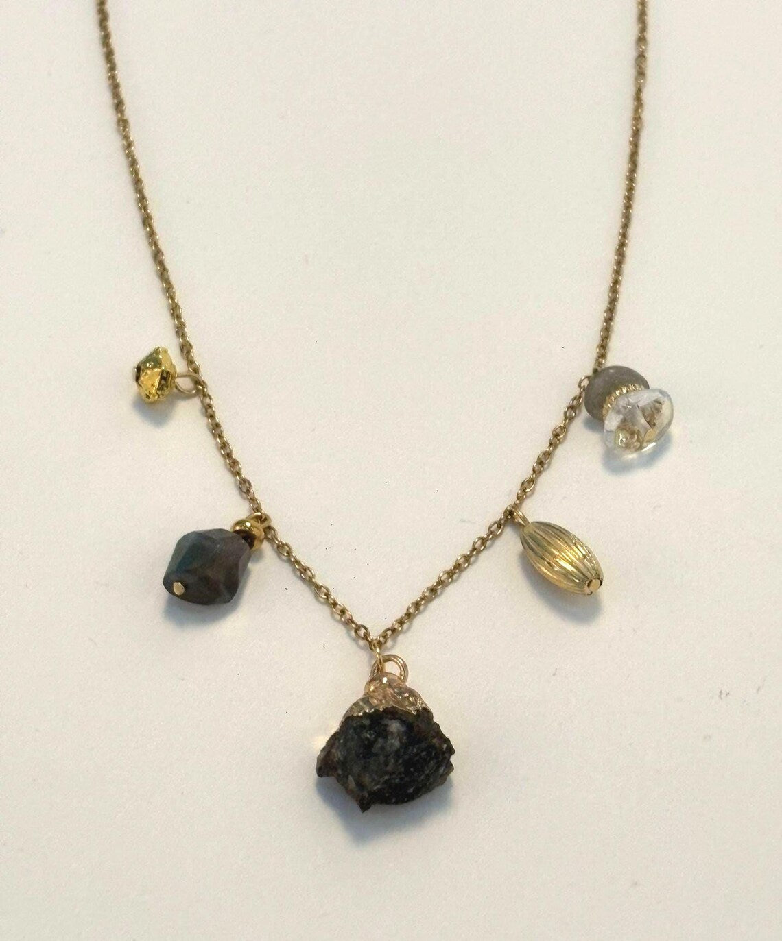 Collier 5 pendentifs - Pierre au choix