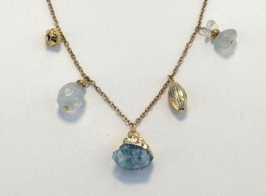 Collier 5 pendentifs - Pierre au choix