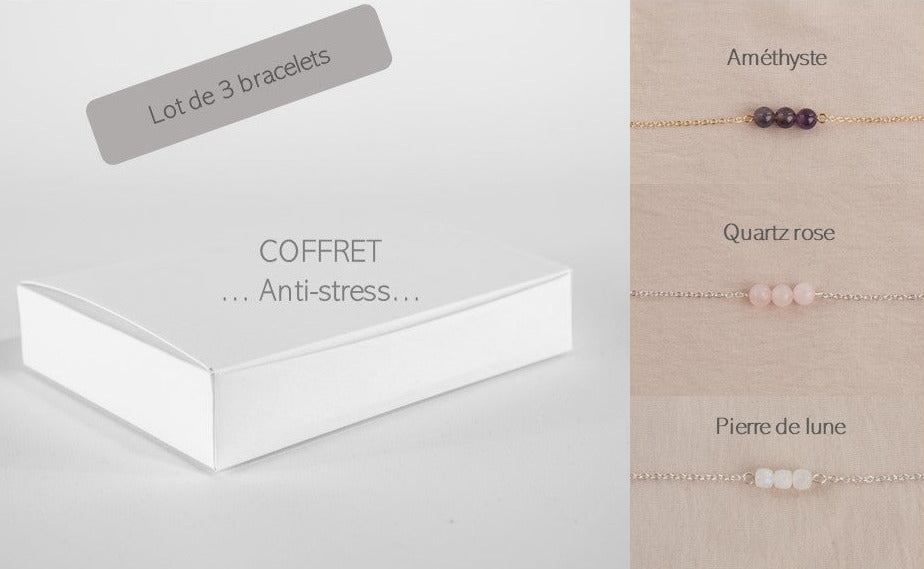 Coffret "Anti-stress" - Lot de 3 bracelets contre le stress