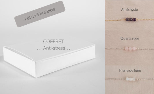 "Anti-stress" box - Set of 3 anti-stress bracelets