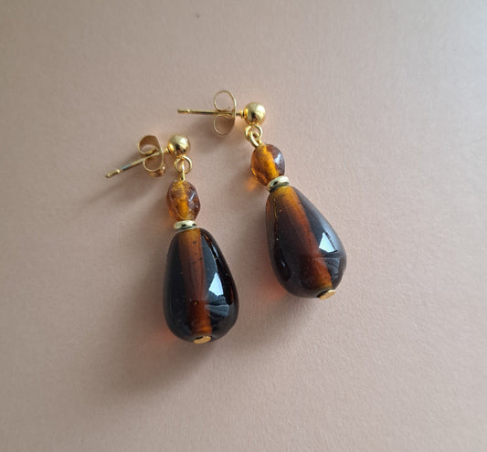 Boucles d'oreilles upcyclées gouttes